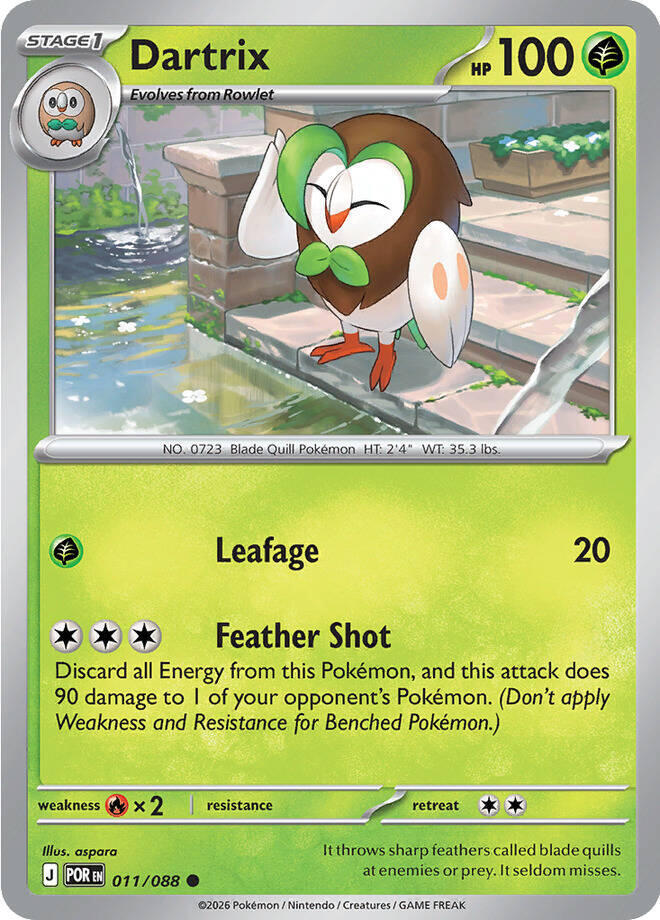 Dartrix Common Reverse Holo POR 011/088 NM