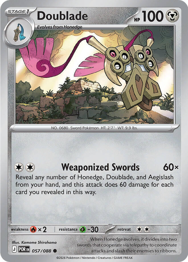 Doublade Common Reverse Holo POR 057/088 NM