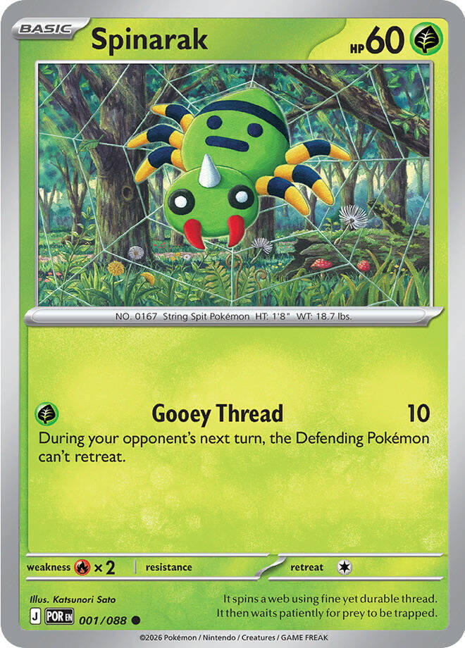 Spinarak Common Regular POR 001/088 NM