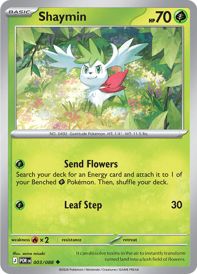 Shaymin Uncommon Regular POR 003/088 NM