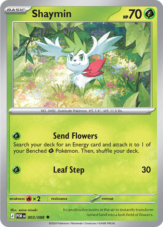 Shaymin Uncommon Regular POR 003/088 NM