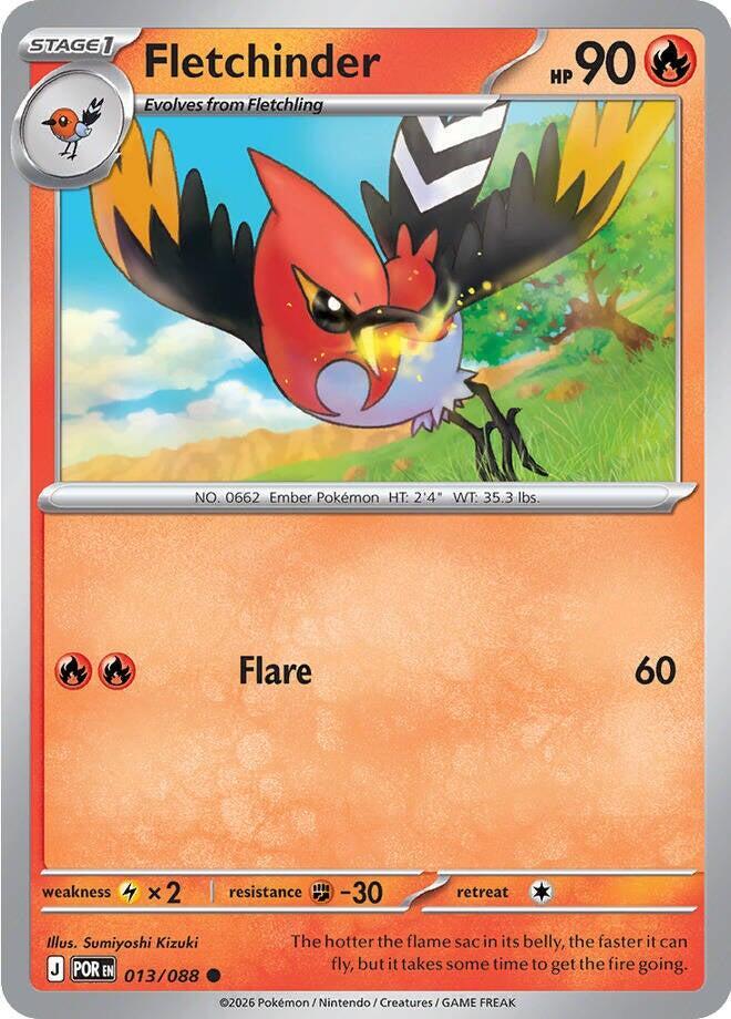 Fletchinder Common Reverse Holo POR 013/088 NM