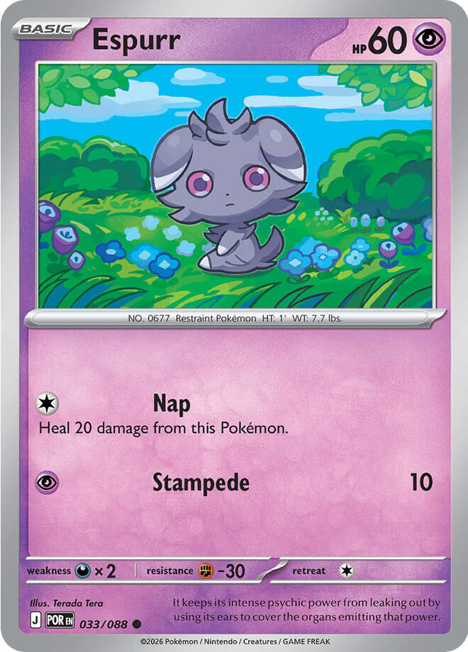 Espurr Common Reverse Holo POR 033/088 NM