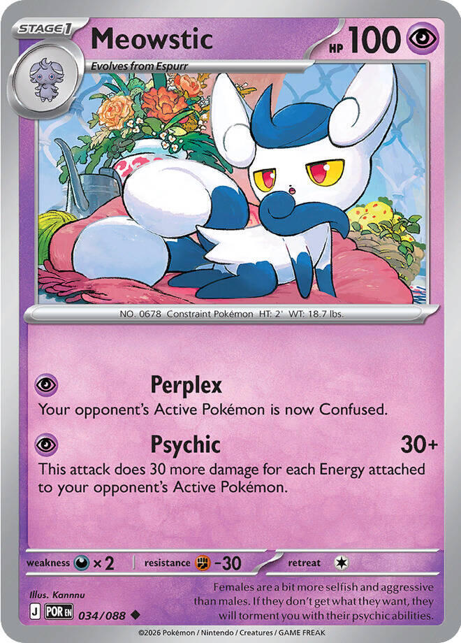 Meowstic Uncommon Regular POR 034/088 NM