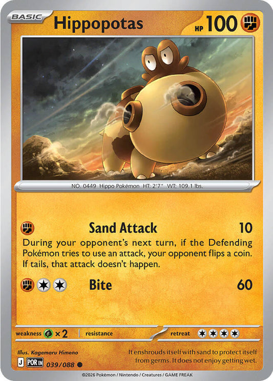 Hippopotas Common Reverse Holo POR 039/088 NM