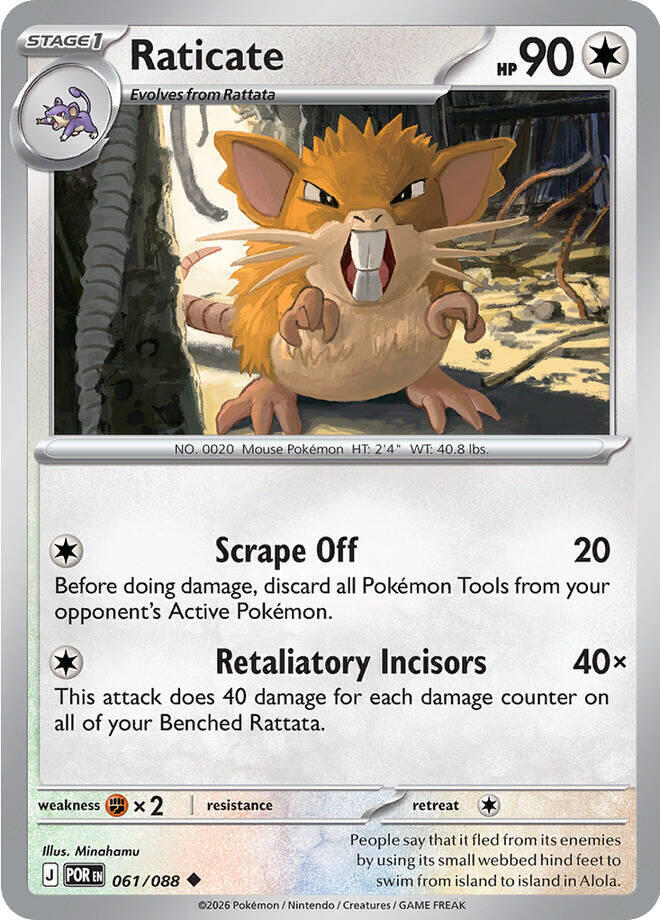 Raticate Uncommon Regular POR 061/088 NM