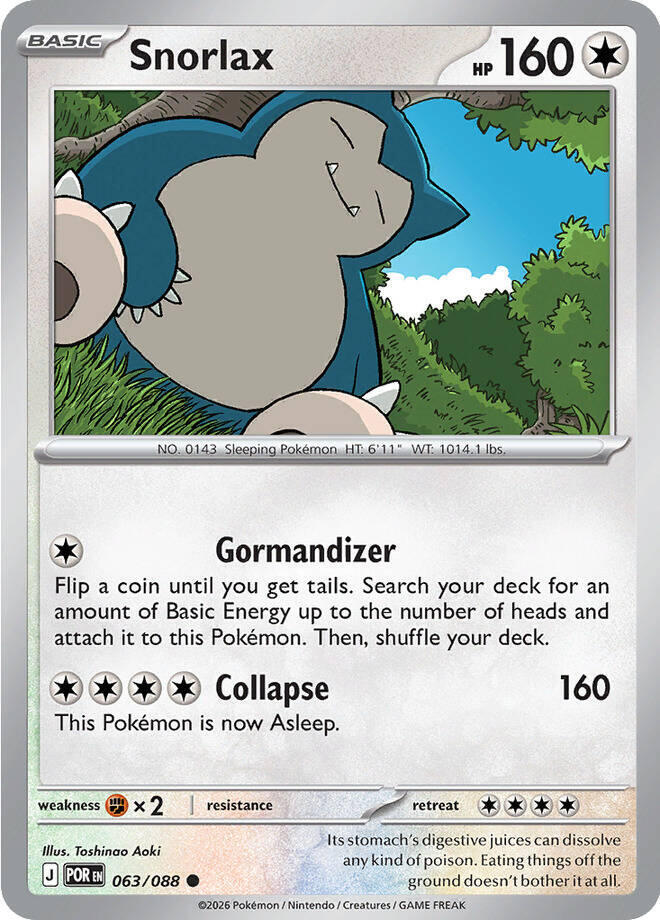 Snorlax Common Regular POR 063/088 NM