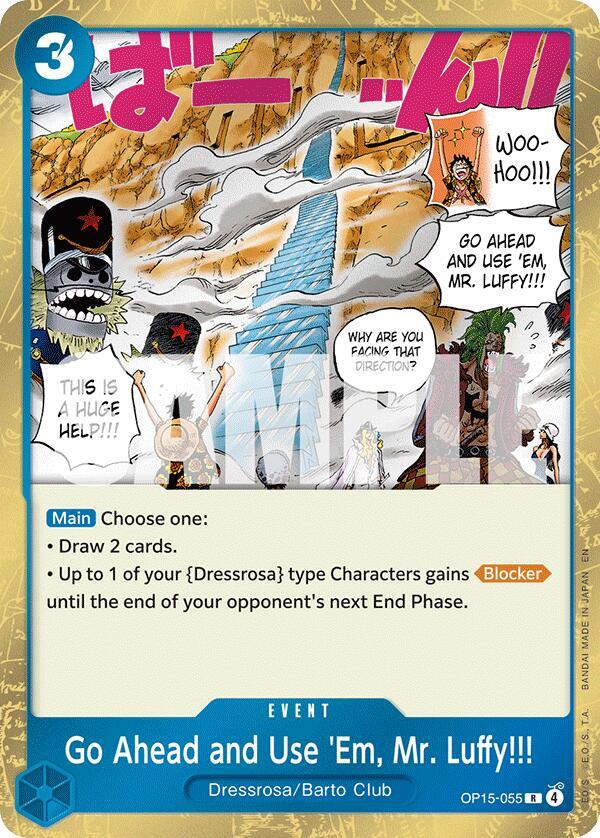 Go Ahead and Use 'Em Mr. Luffy!!! R Foil OP15 EB04 OP15 055 NM