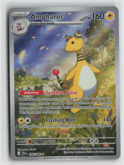 Ampharos - Illustration Rare Holo CRI 090/086 NM