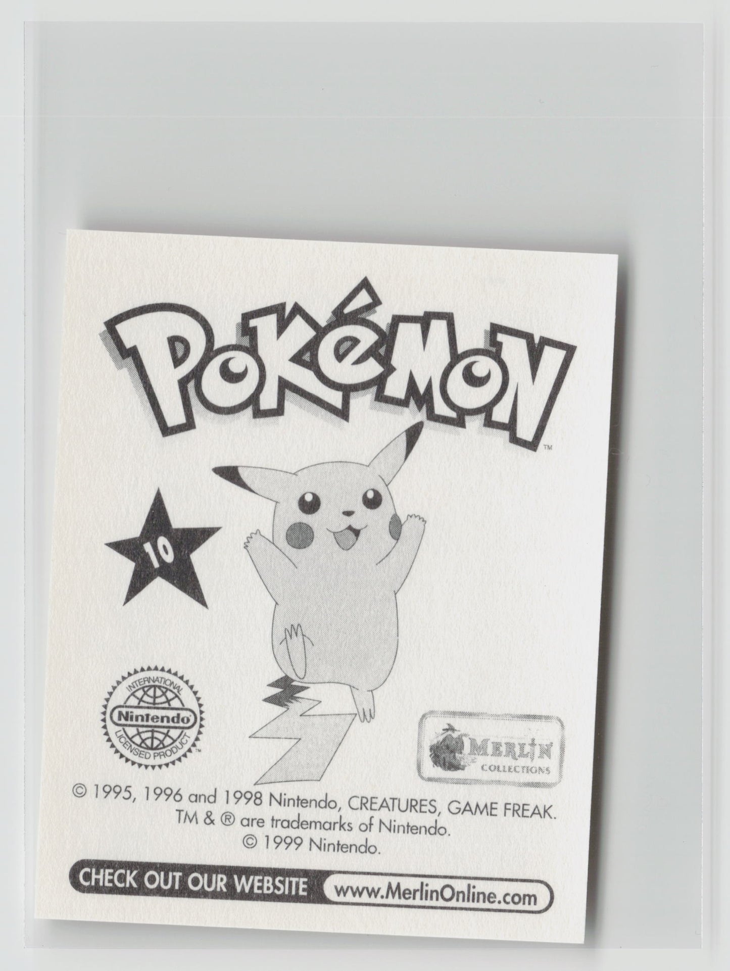 Caterpie - Merlin Topps Sticker 1999 #10 NM (Back)