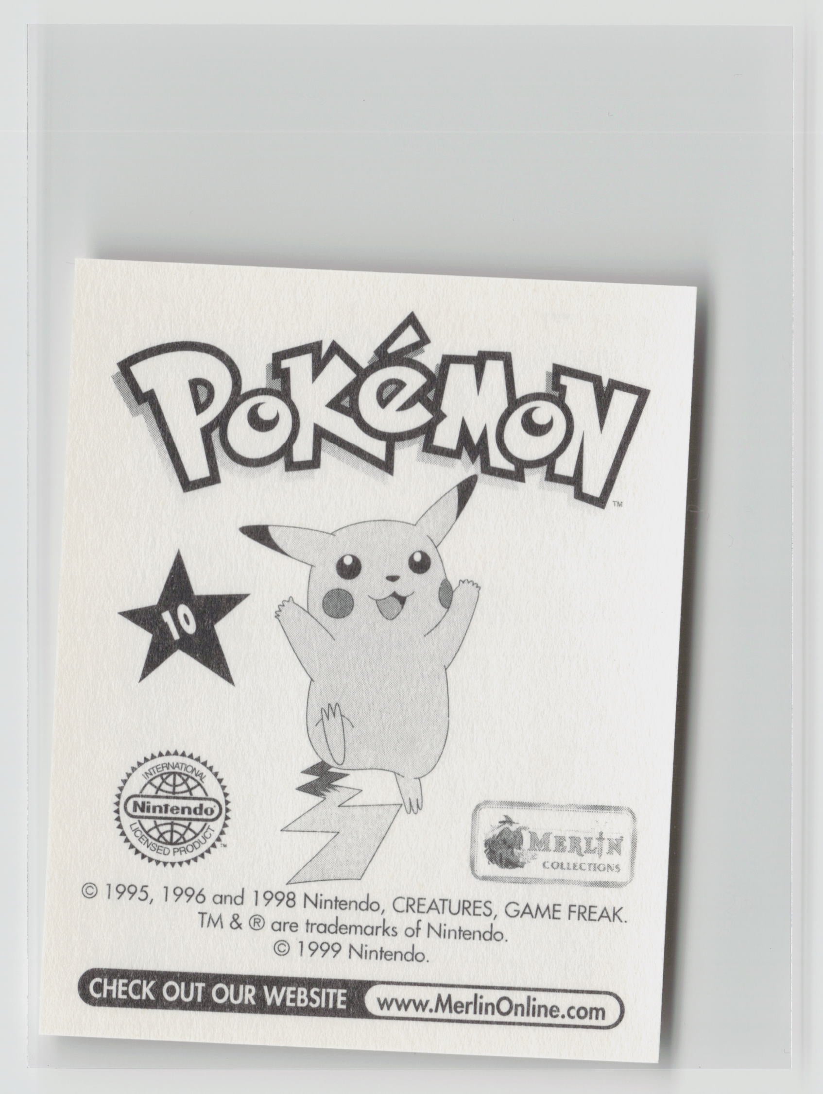 Caterpie - Merlin Topps Sticker 1999 #10 NM (Back)