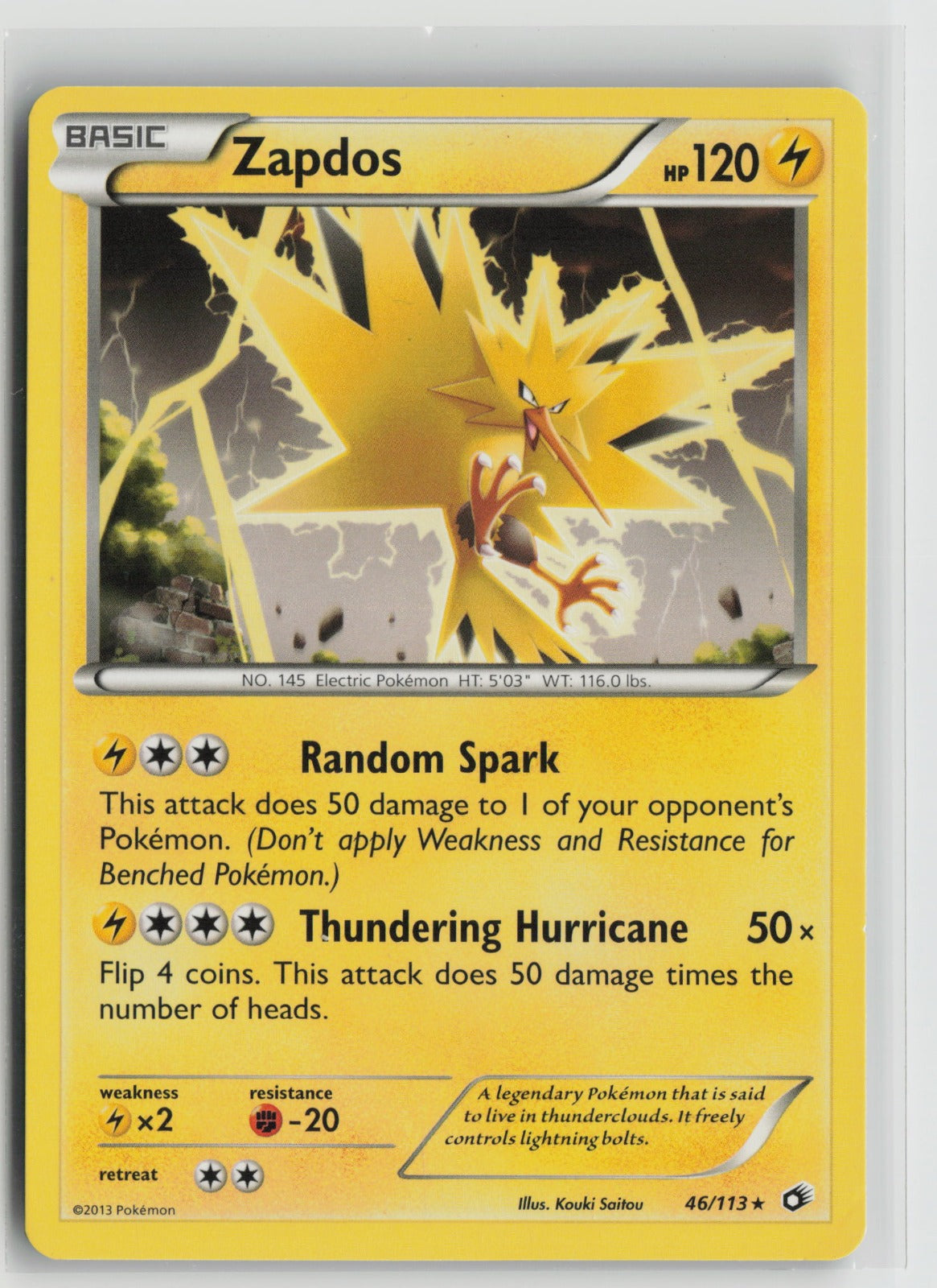 Zapdos (BW Legendary Treasures) Rare PR 046/113 NM