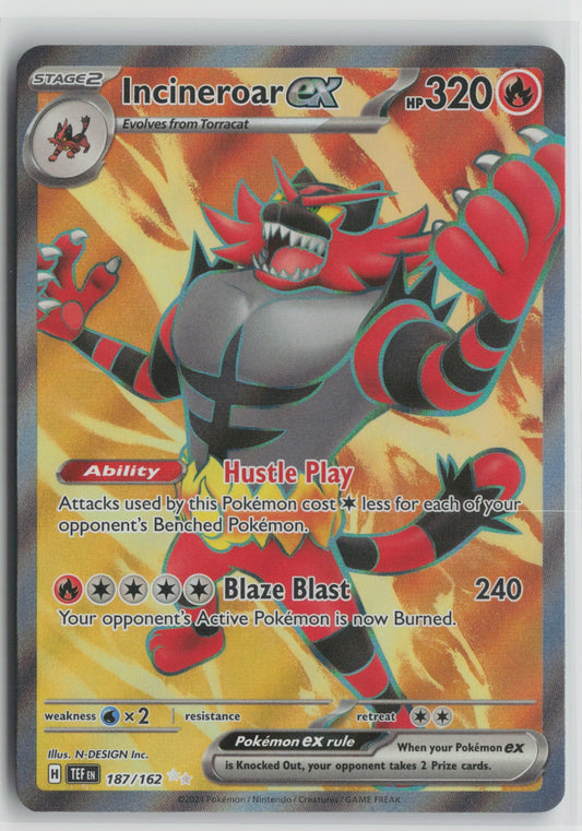 Incineroar ex - Ultra Rare Holo TEF 187/162 NM