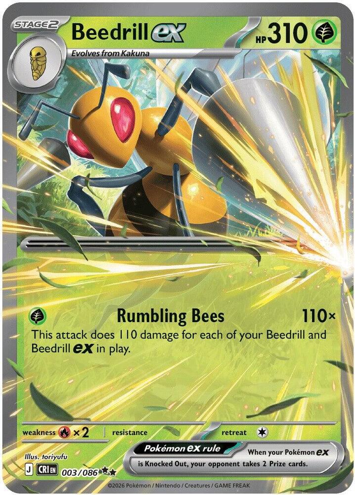 Beedrill ex Double Rare Holo CRI 003/086 NM