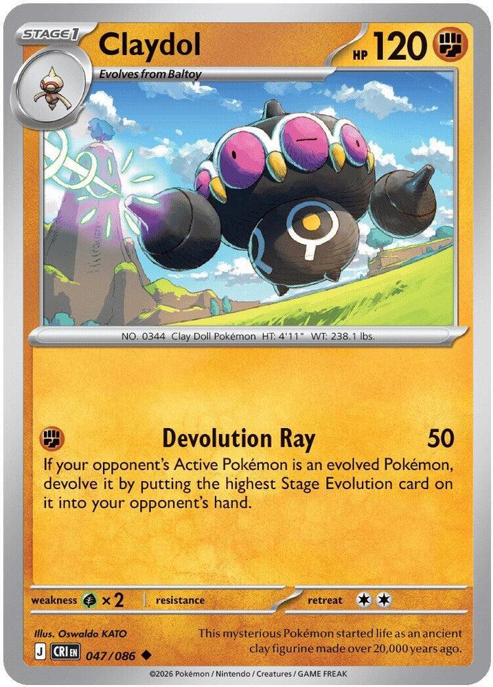 Claydol Uncommon CRI 047/086 NM