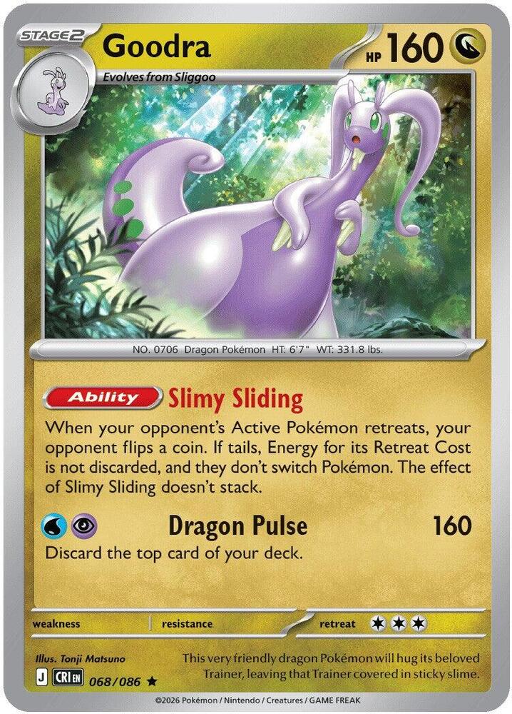 Goodra Rare Holo CRI 068/086 NM