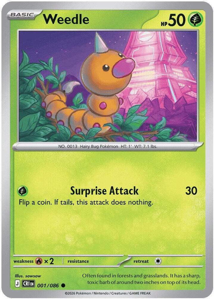 Weedle Common CRI 001/086 NM