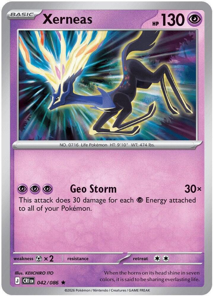 Xerneas Rare Holo CRI 042/086 NM