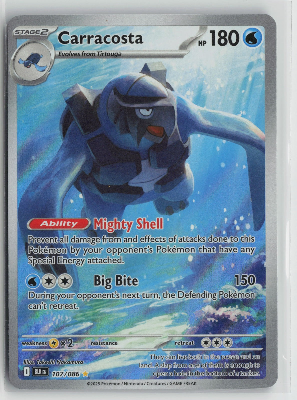 Carracosta Illustration Rare Holo BLK 107/086 NM