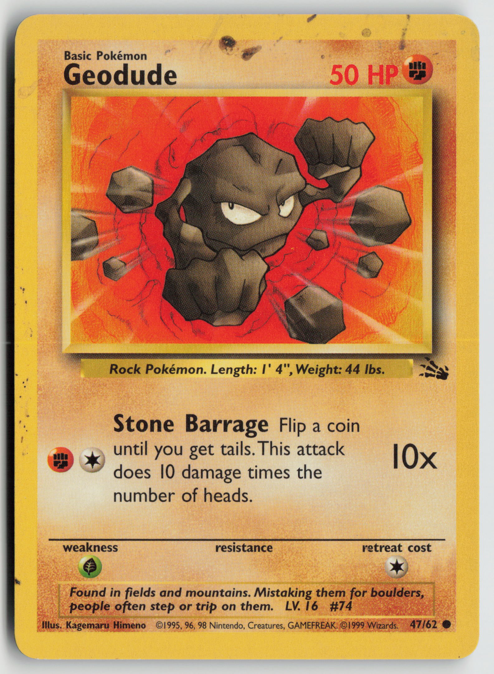 Geodude Common Fossil 47/62 DMG