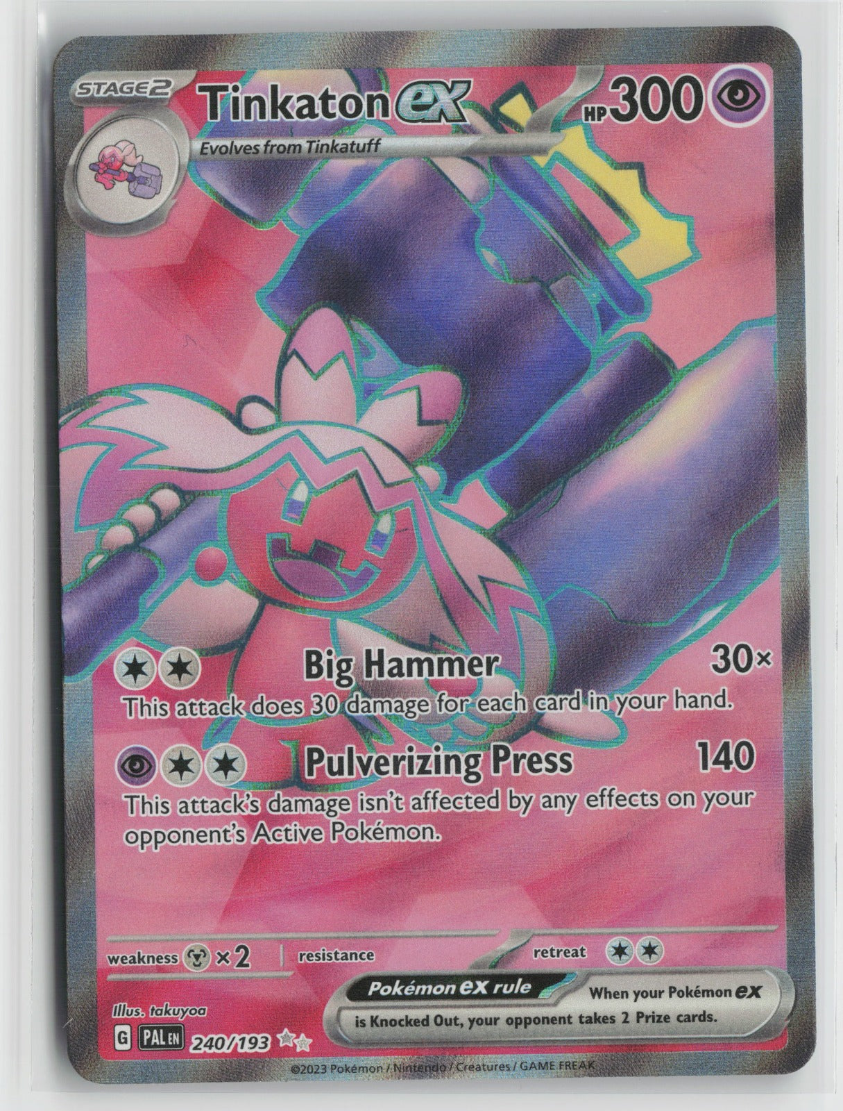 Tinkaton ex - Ultra Rare Holo PAL 240/193 NM