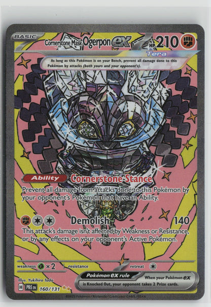 Cornerstone Mask Ogerpon ex - Special Illustration Rare Holo PRE 160/131 NM