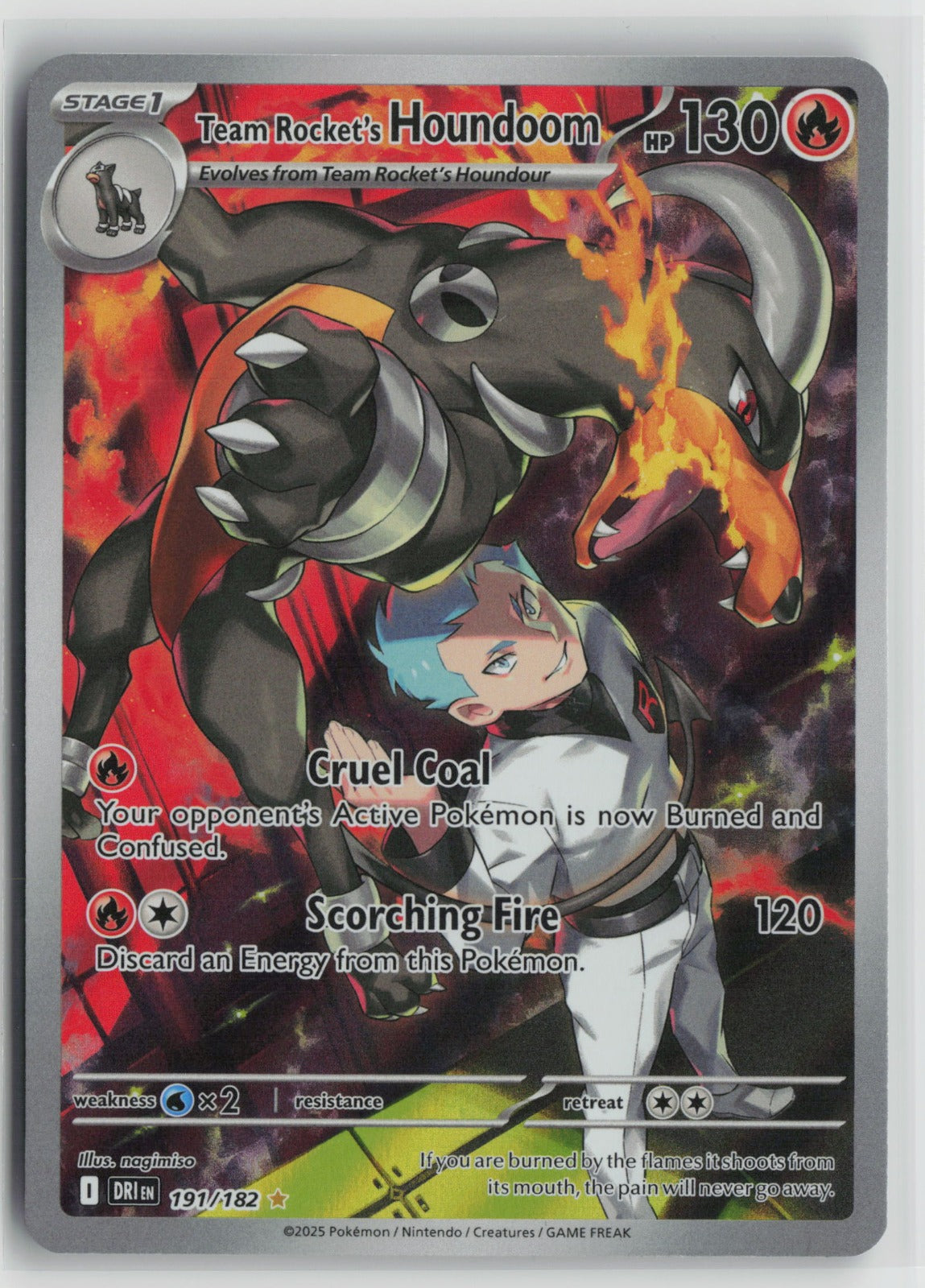 Team Rocket's Houndoom - Illustration Rare Holo DRI 191/182 NM