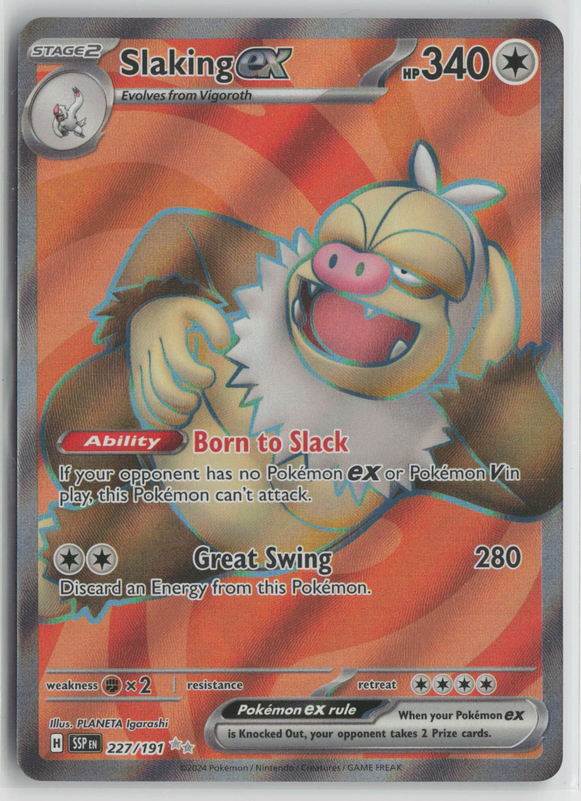 Slaking ex - Ultra Rare Holo SSP 227/191 NM