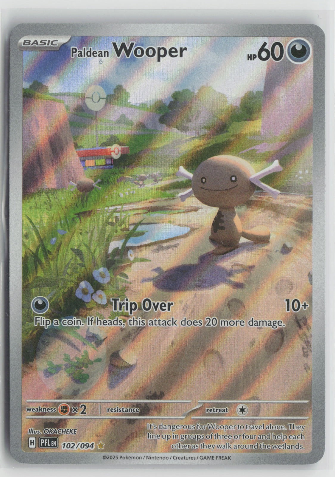 Paldean Wooper Illustration Rare Holo PFL 102/094 NM