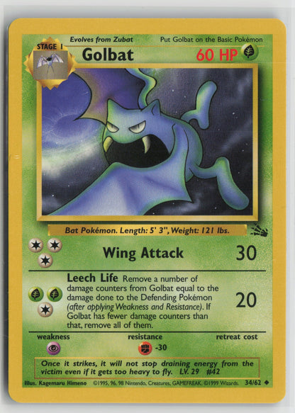 Golbat Uncommon Unlimited FO 34/62 NM