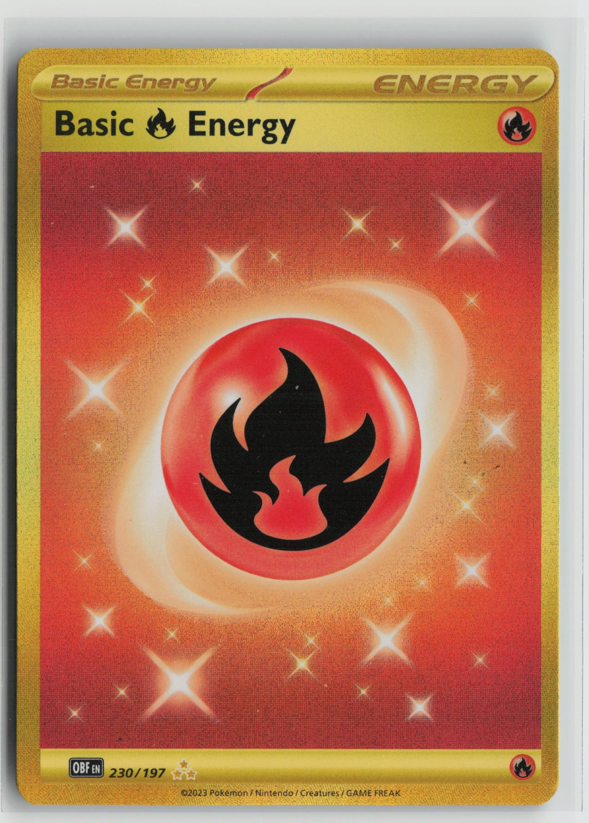 Basic Fire Energy Hyper Rare Holo OBF 230/197 NM