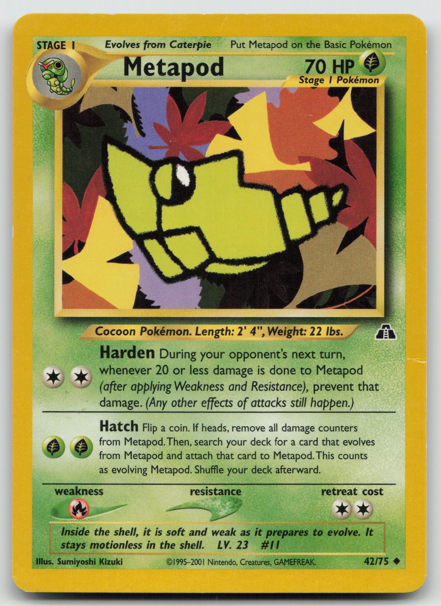 Metapod Uncommon Unlimited N2 42/75 HP