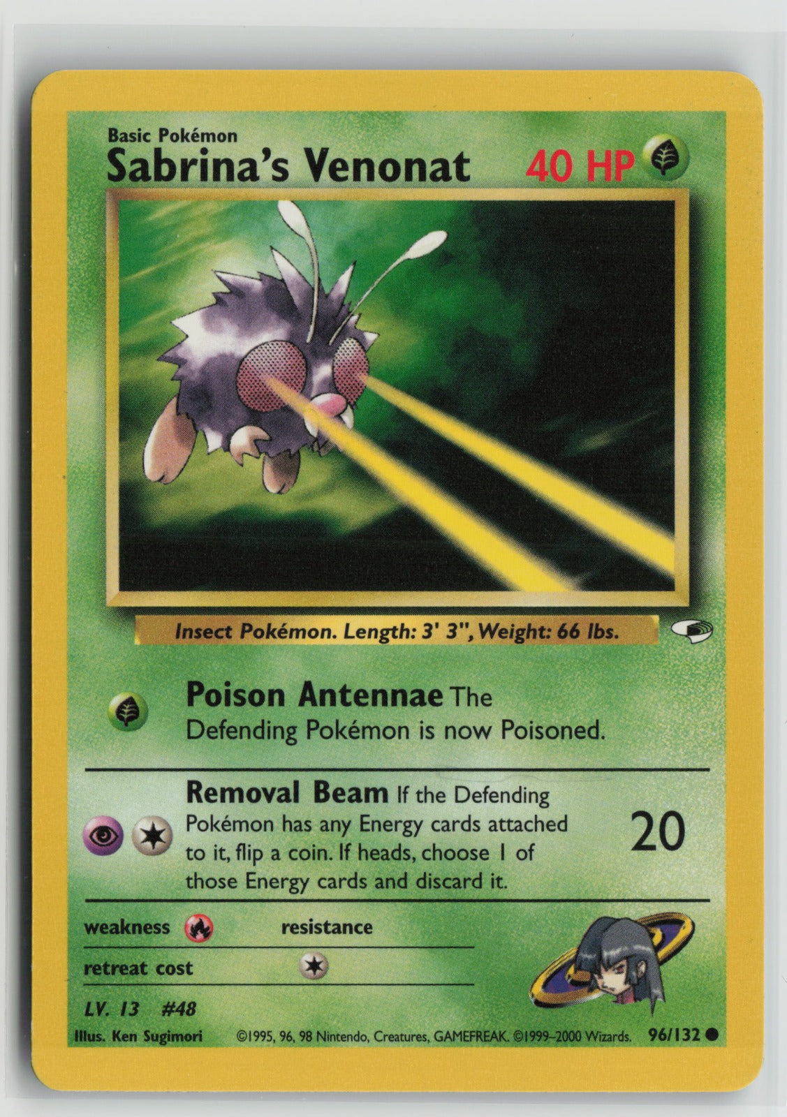 Sabrina's Venonat Common Unlimited G1 096/132 NM