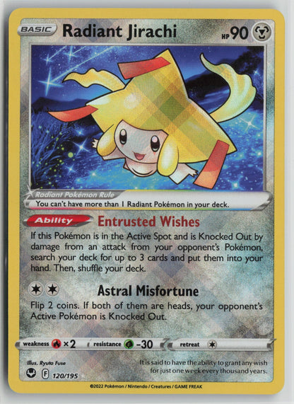 Radiant Jirachi Radiant Rare Holo SWSH12 120/195 NM