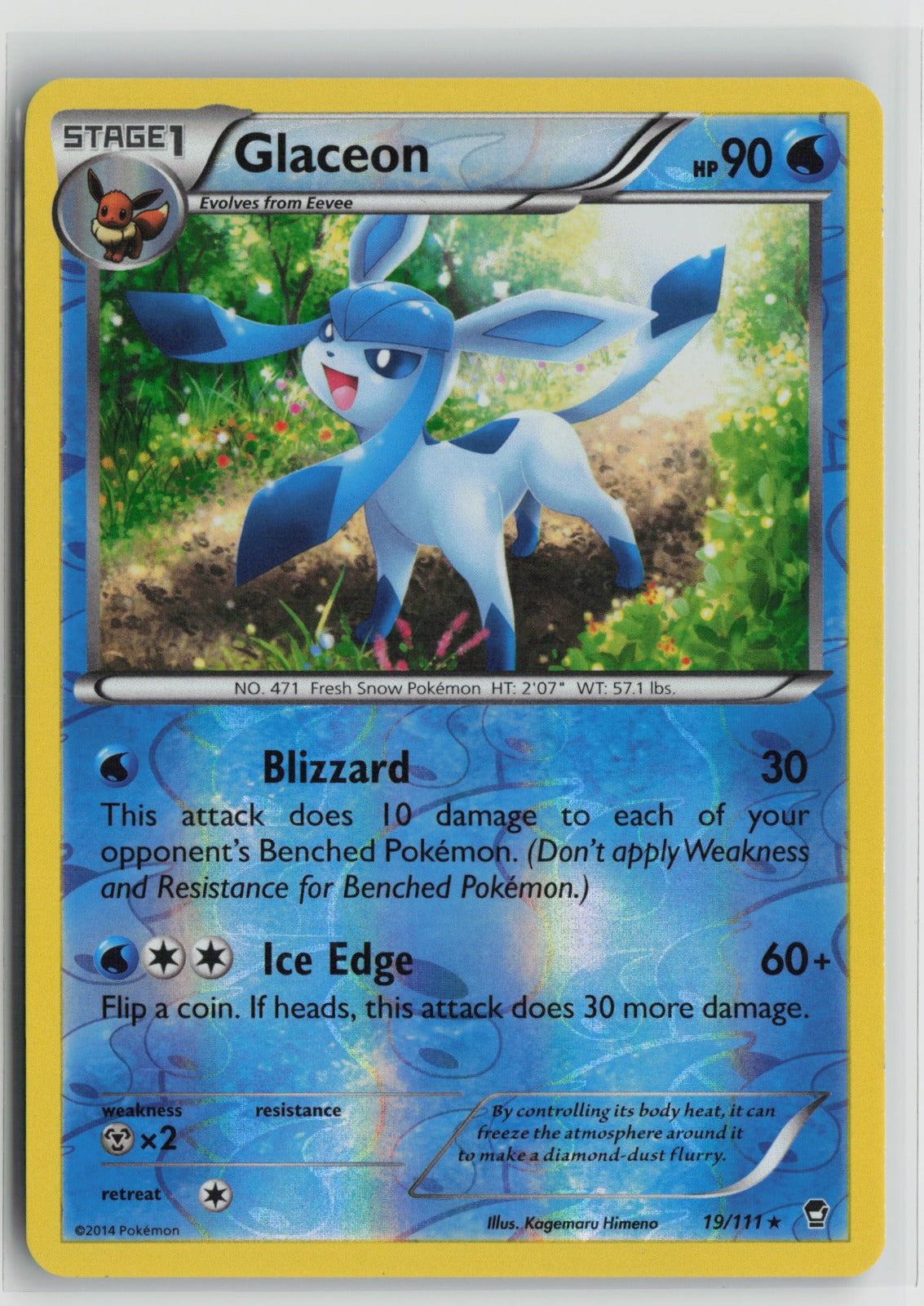 Glaceon Rare Reverse Holo FFI 19/111 LP