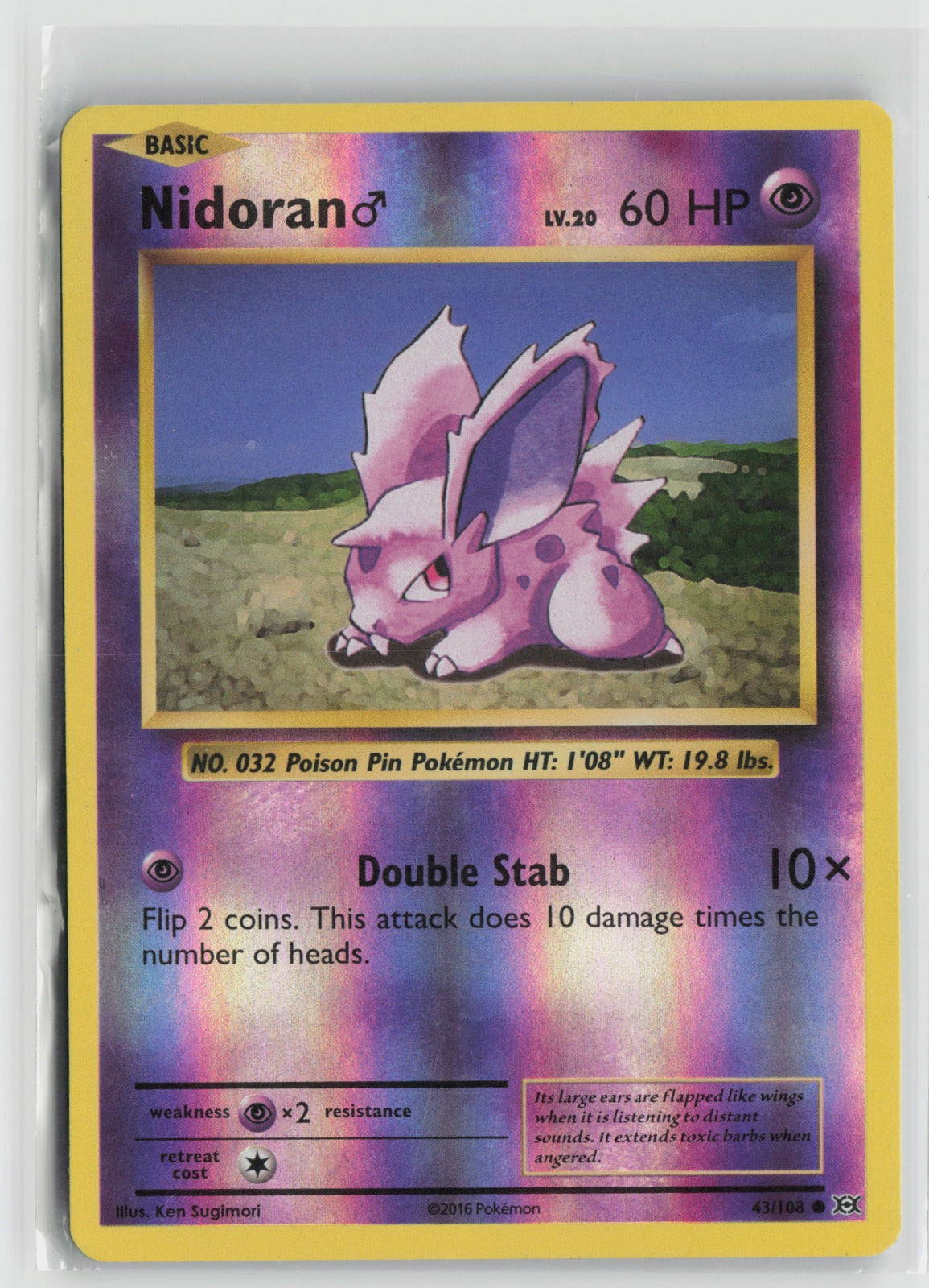 Nidoran M Common Reverse Holo EVO 43/108 NM
