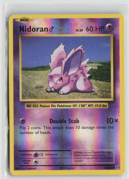 Nidoran M Common Reverse Holo EVO 43/108 NM