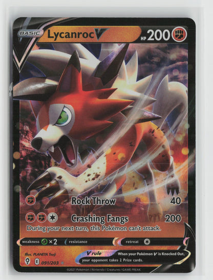 Lycanroc V Ultra Rare Holo SWSH07 091/203 NM