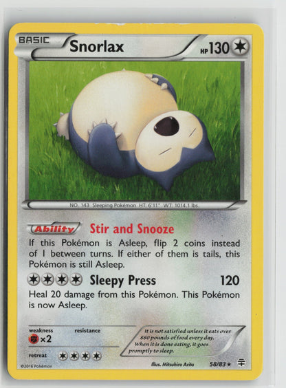 Snorlax Rare GEN 58/83 MP