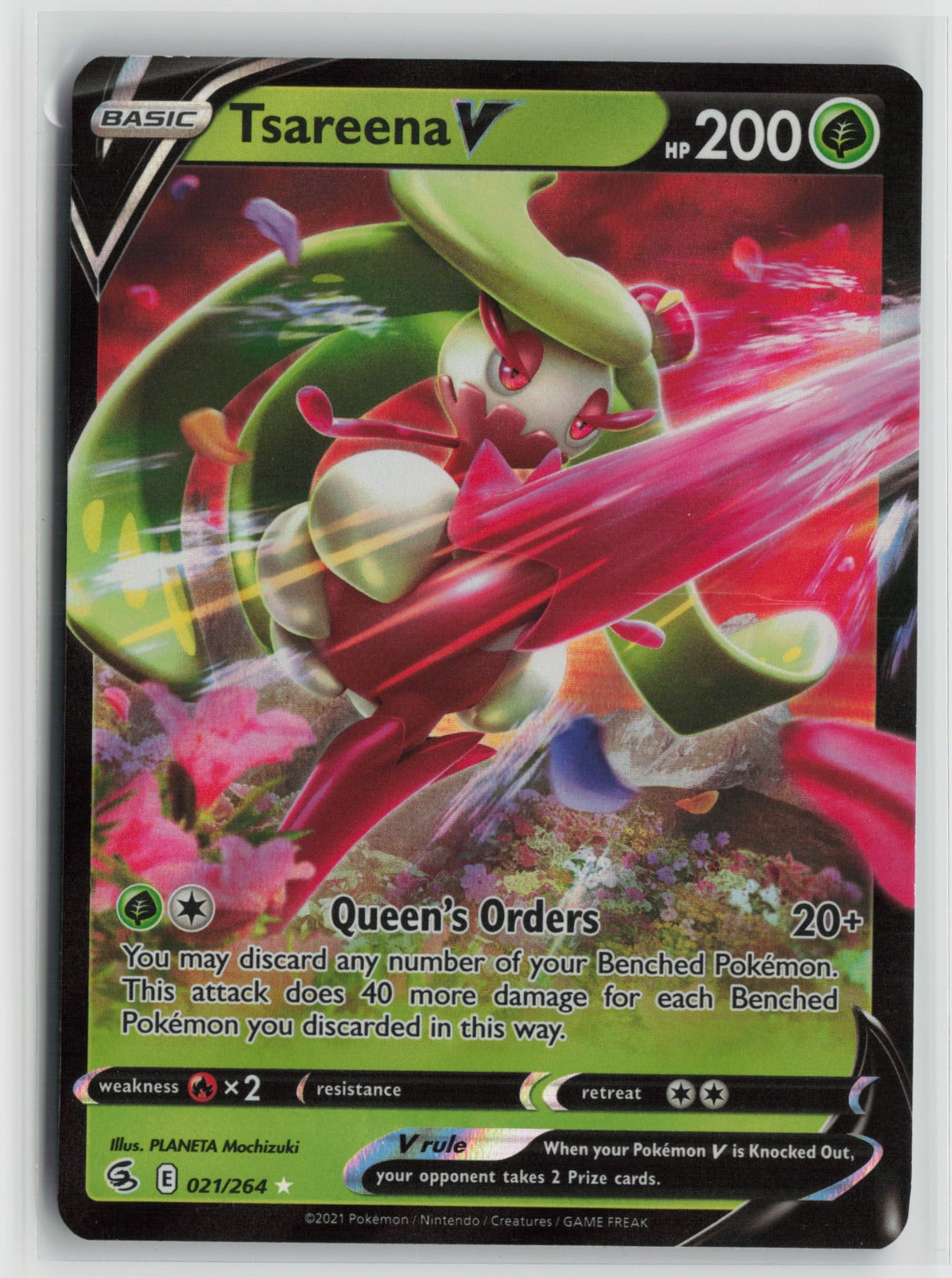 Tsareena V Ultra Rare Holo SWSH08 021/264 NM