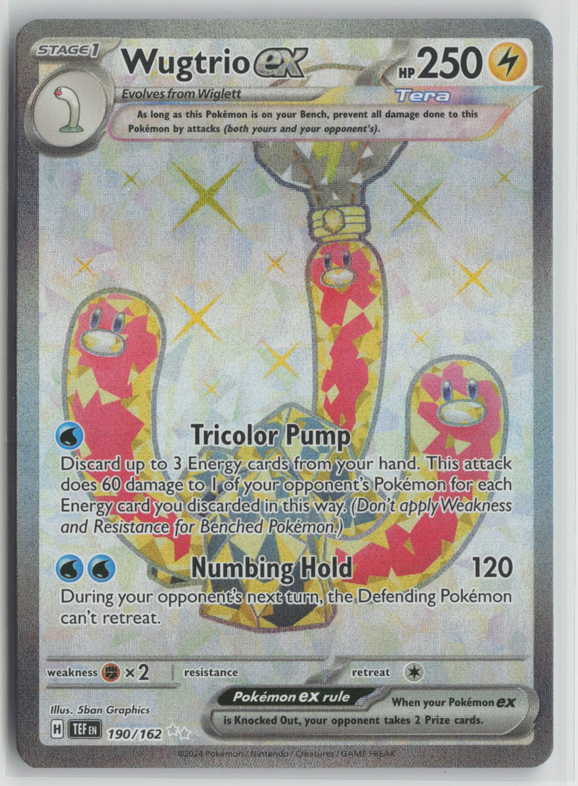 Wugtrio ex - Ultra Rare Holo TEF 190/162 NM
