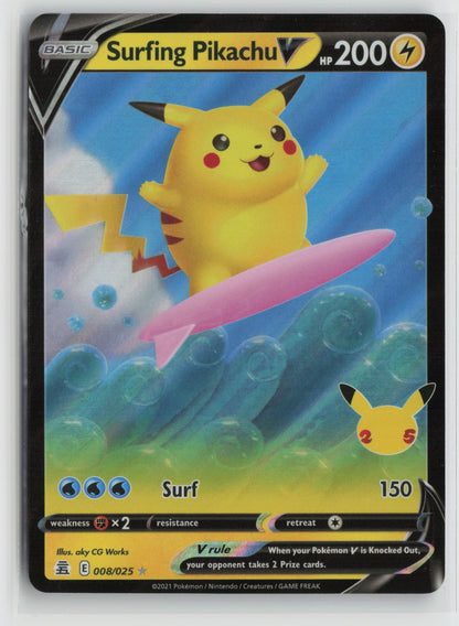 Surfing Pikachu V Ultra Rare Holo CLB 008/025 NM