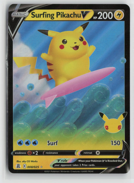 Surfing Pikachu V Ultra Rare Holo CLB 008/025 NM
