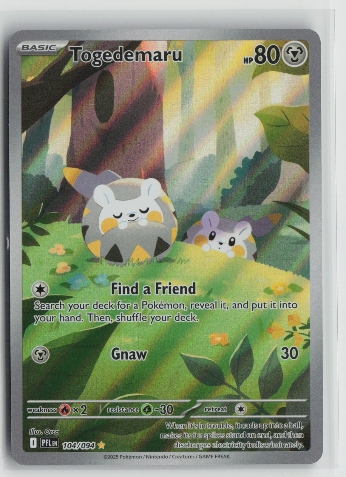 Togedemaru Illustration Rare Holo PFL 104/094 NM
