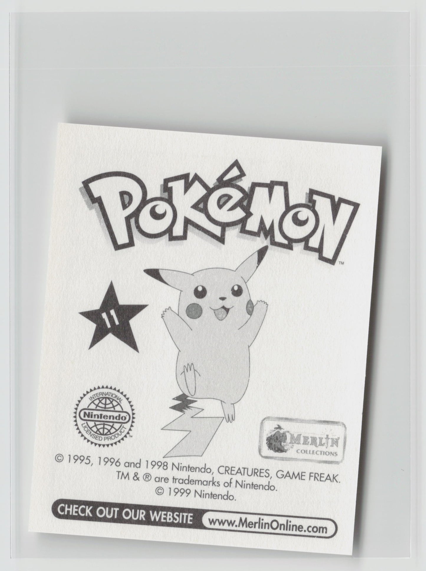 Metapod - Merlin Topps Sticker 1999 #11 NM (Back)