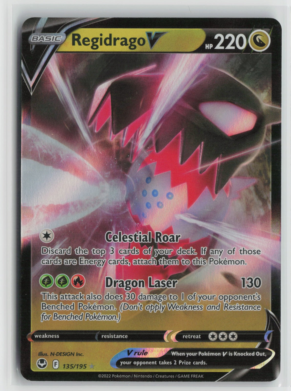 Regidrago V Ultra Rare Holo SWSH12 135/195 NM