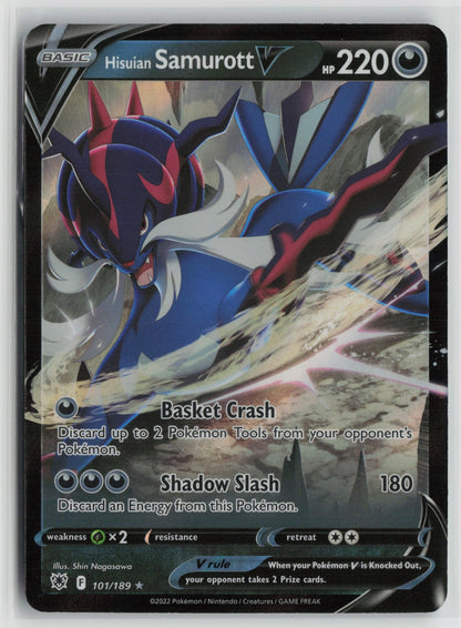 Hisuian Samurott V Ultra Rare Holo SWSH10 101/189 NM