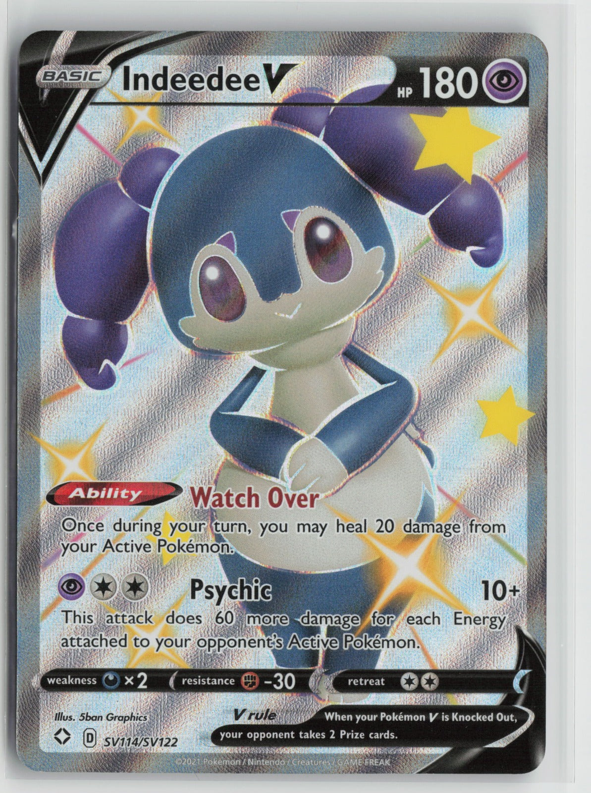 Indeedee V Shiny Holo Rare SHFSV SV114/SV122 NM