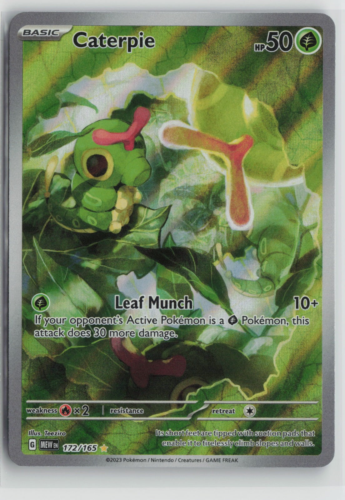 Caterpie - Illustration Rare Holo MEW 172/165 NM