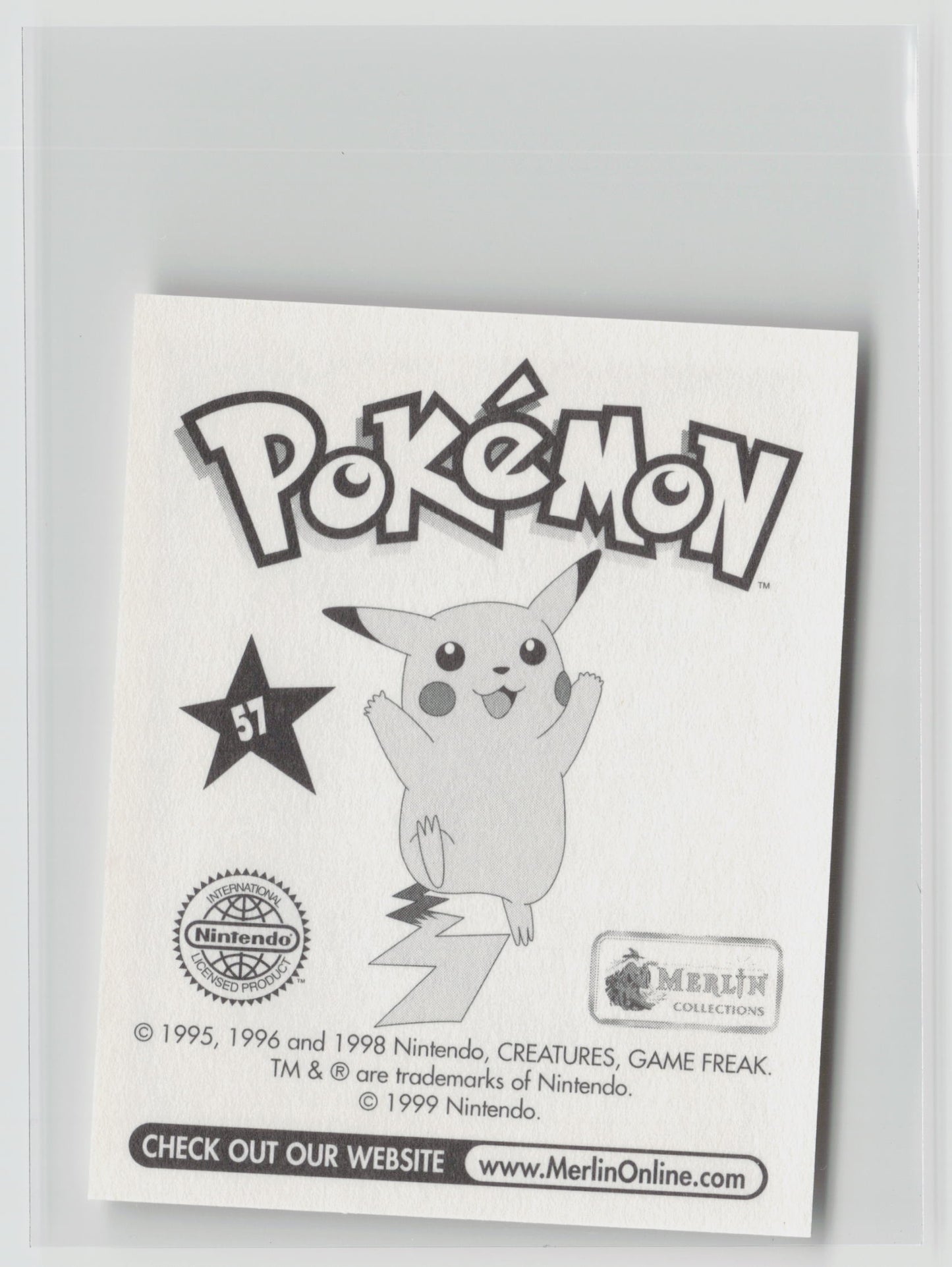 Primeape - Merlin Topps Sticker 1999 #57 NM (Back)